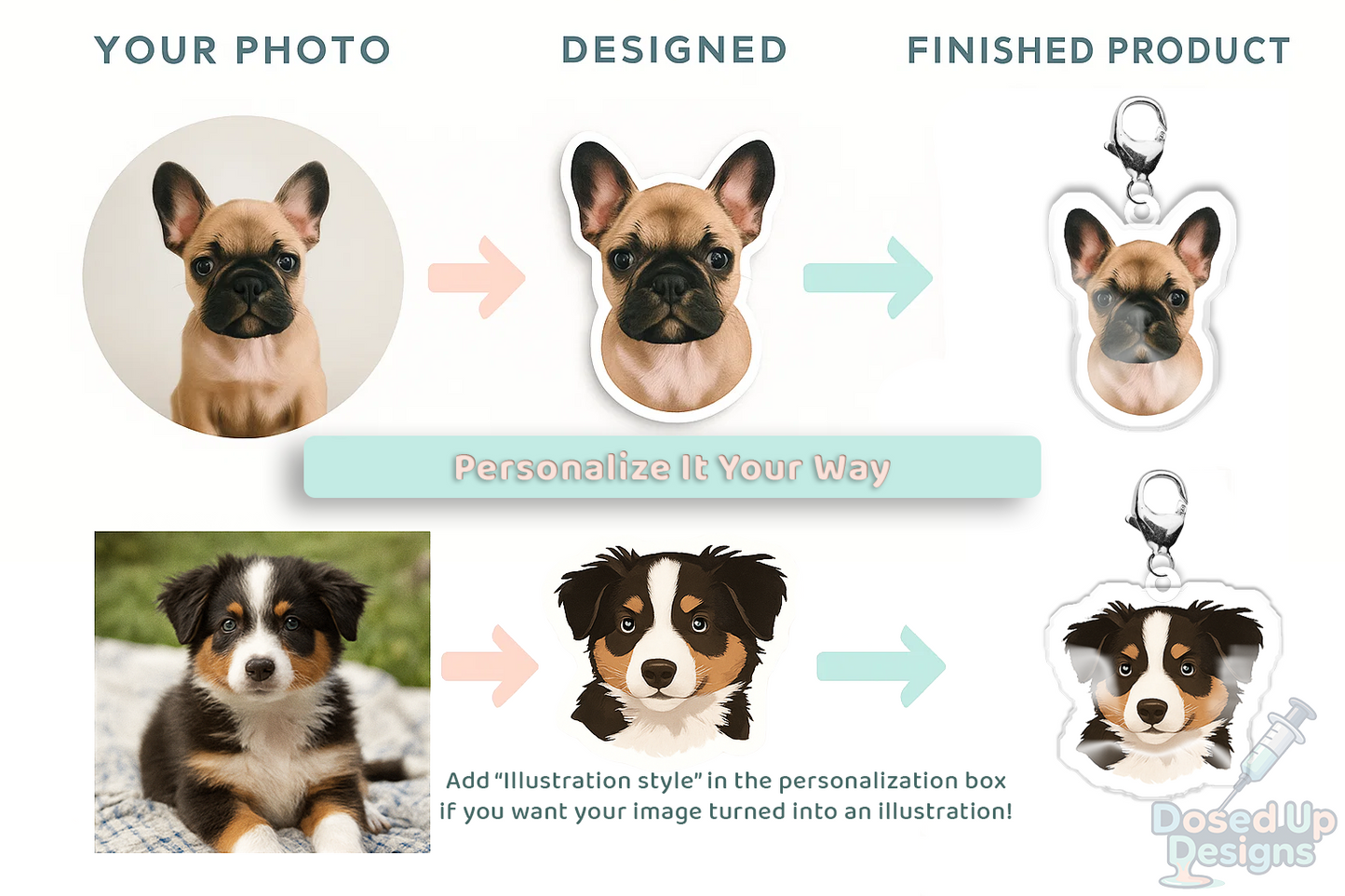 Custom Badge Charm – Personalized Acrylic Keychain or Lanyard Charm