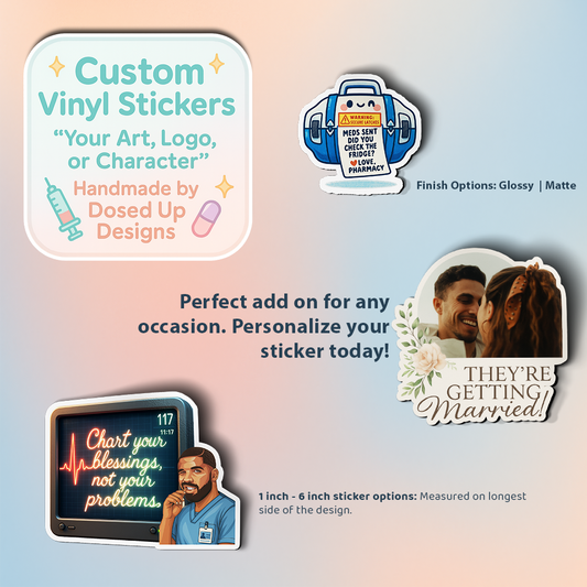 Custom Vinyl Die Cut Stickers | Personalized Logo, Photo, or Character Art | Die Cut Decals