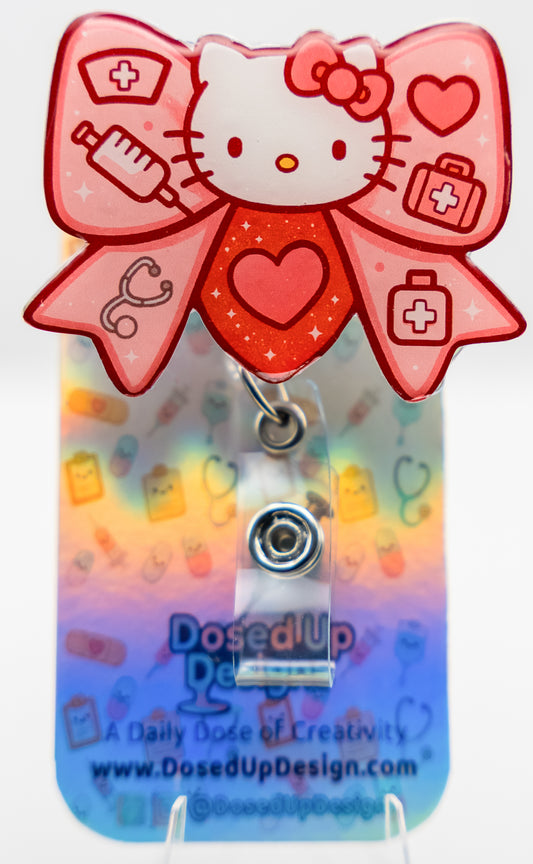 HK Nurse Bow Badge Reel