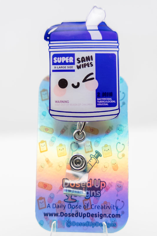 Kawaii Sani-Wipe Badge Reel