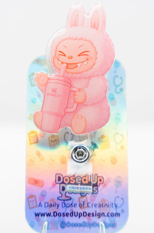 LB Monster Pink w/ Tumbler Badge Reel
