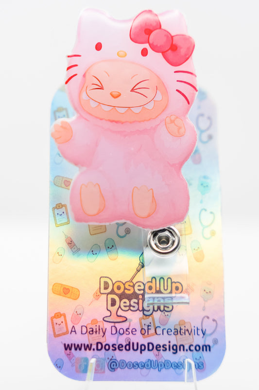 LB Monster in HK Pink Onesie Badge Reel